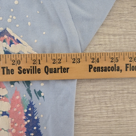 Vintage Grandma Sweatshirt USA Collared SweaterWomens Large Winter Nature Snow - Picture 4 of 5